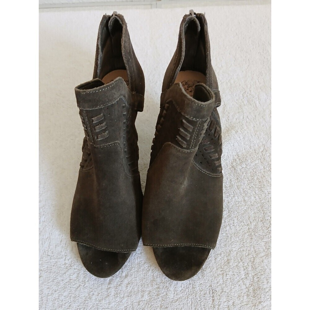 Vince Camuto Womens Size 7W Heel‎ Zip Cone Heel Ebelin  Brown Ankle Boot